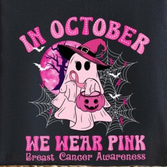 In October We Wear Pink Ghost Shirt - Picture 2 of 3